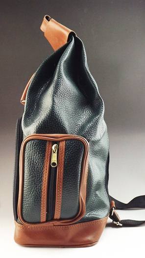 Vintage Dooney & Bourke Green and Saddle Leather Backpack