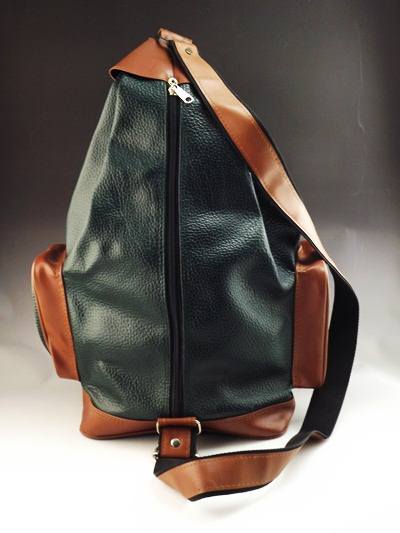Vintage Dooney & Bourke Green and Saddle Leather Backpack