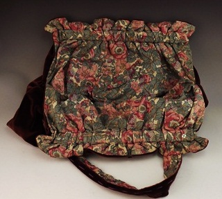 Vintage Bohemian Burgundy Velvet Handbag