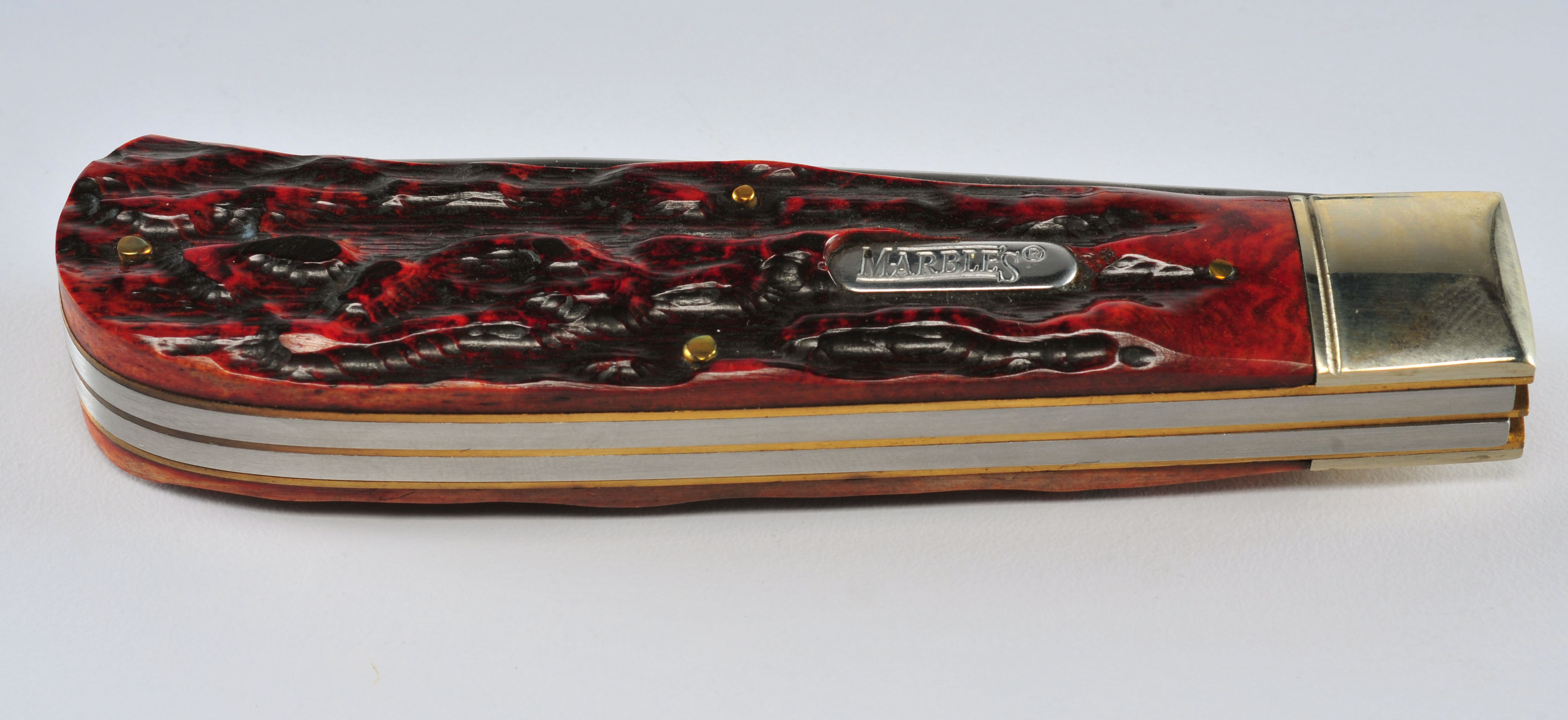 Marbles Quality Knives two blade stag handle knife with case