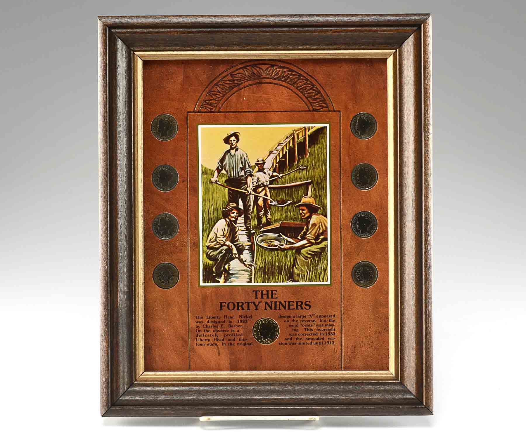 The Forty Niners Liberty Head nickel collection in a nice presentation frame