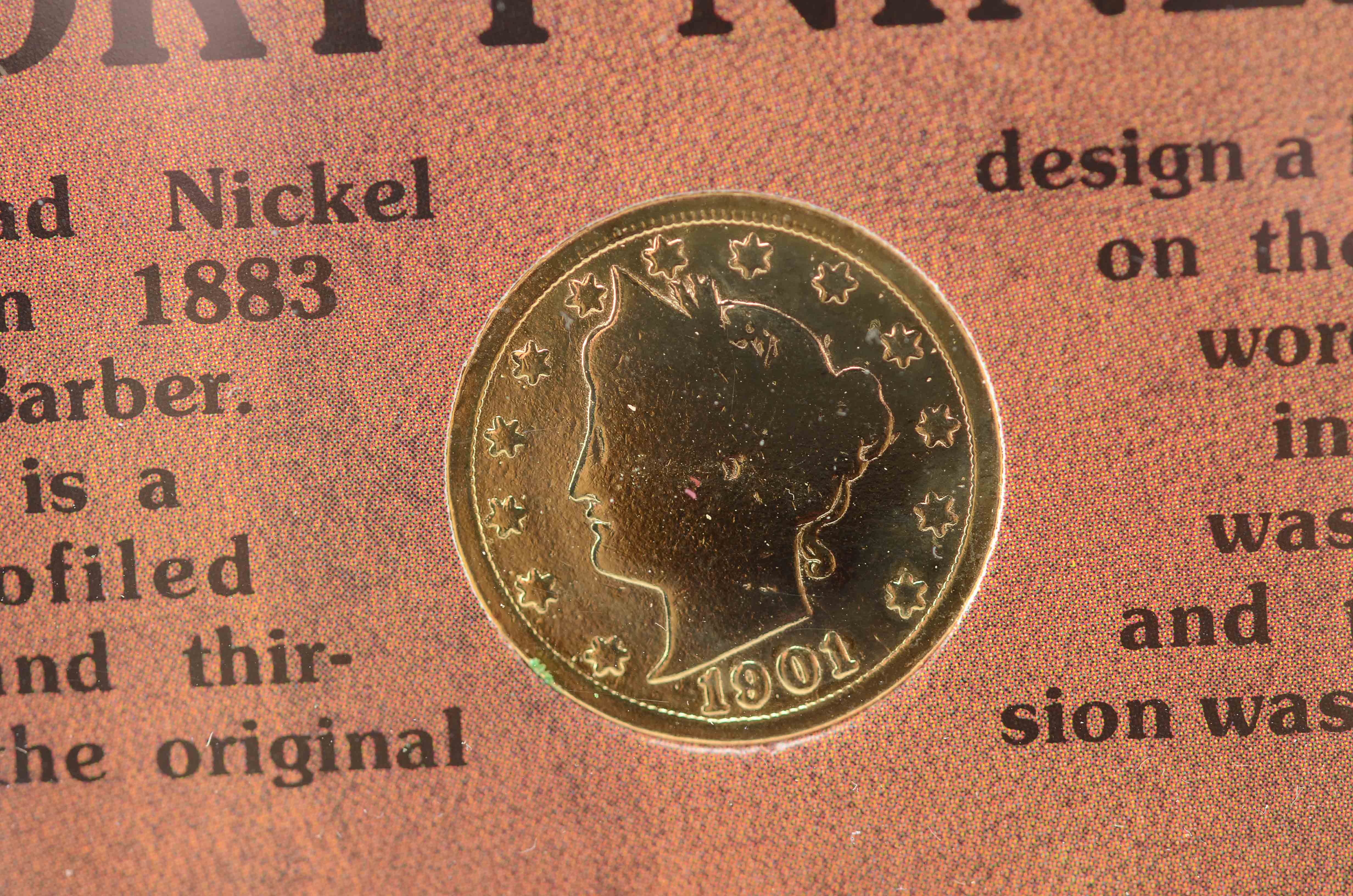 The Forty Niners Liberty Head nickel collection in a nice presentation frame