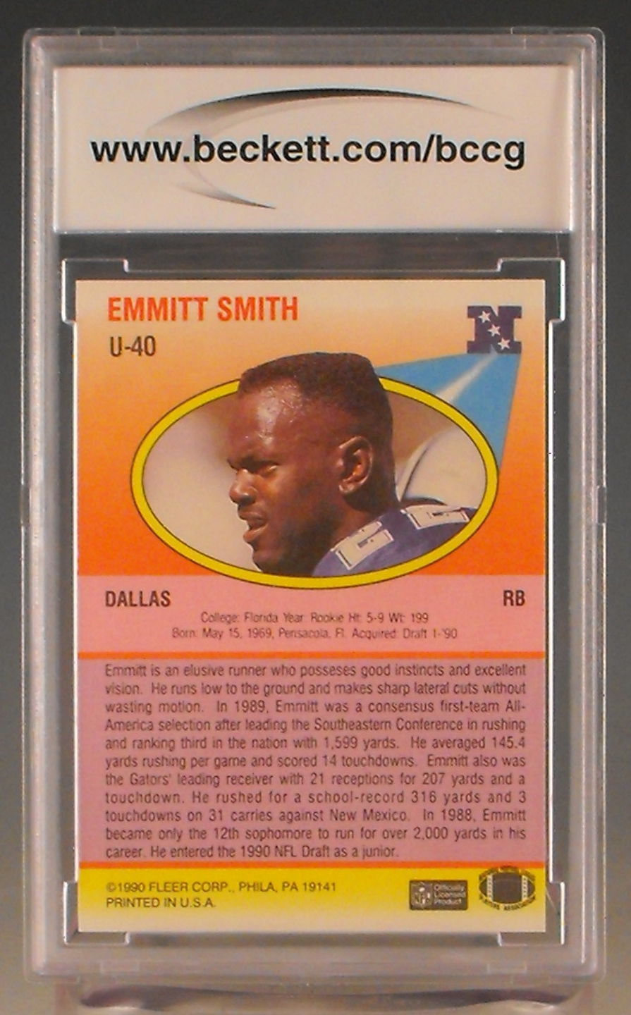 Graded 10 Emmitt Smith rookie card
