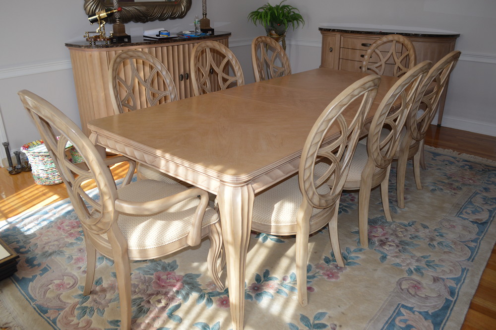 Contemporary Dining Table with 8 chairs