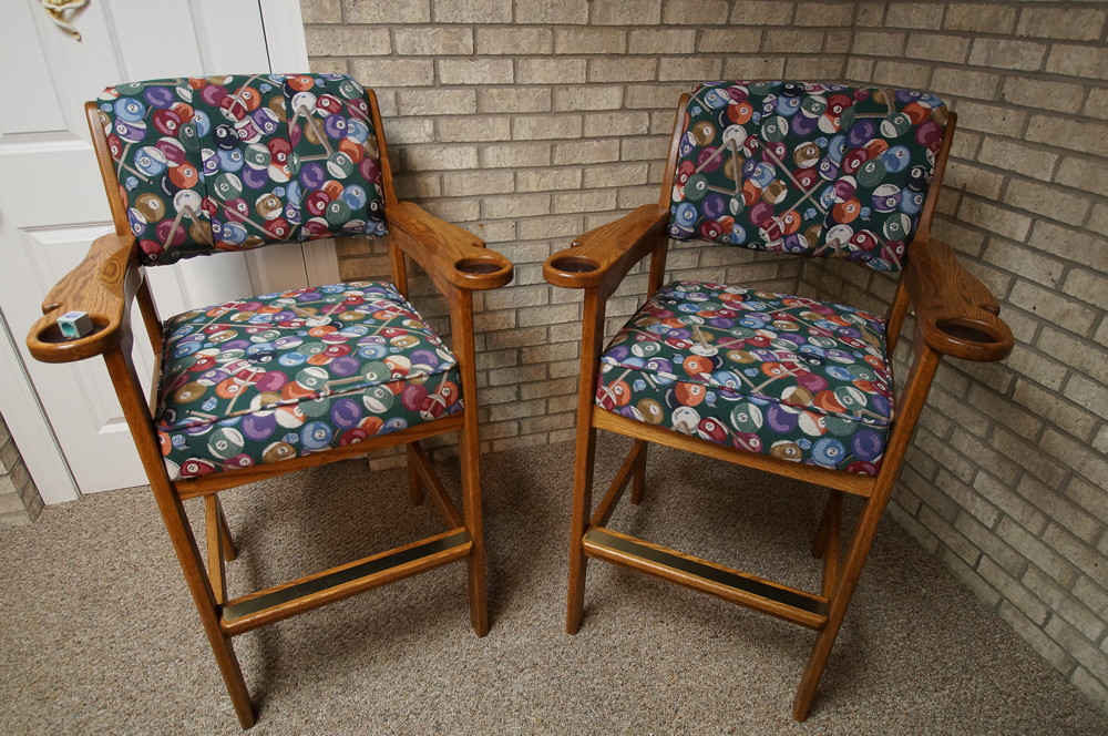 A Pair of Billiards Bar Stools