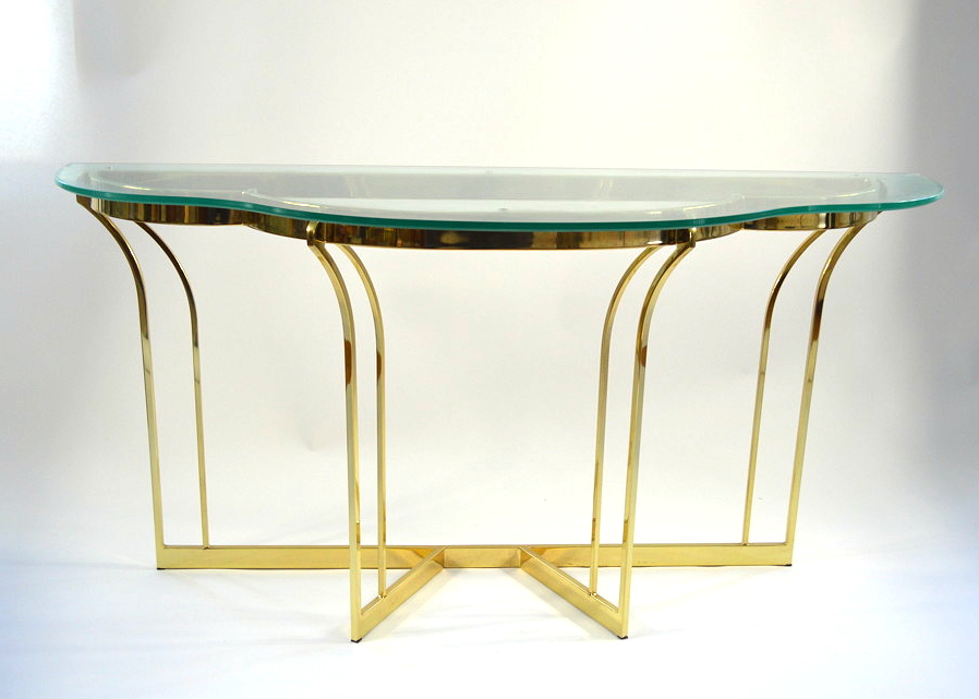 Contemporary Brass Console Table