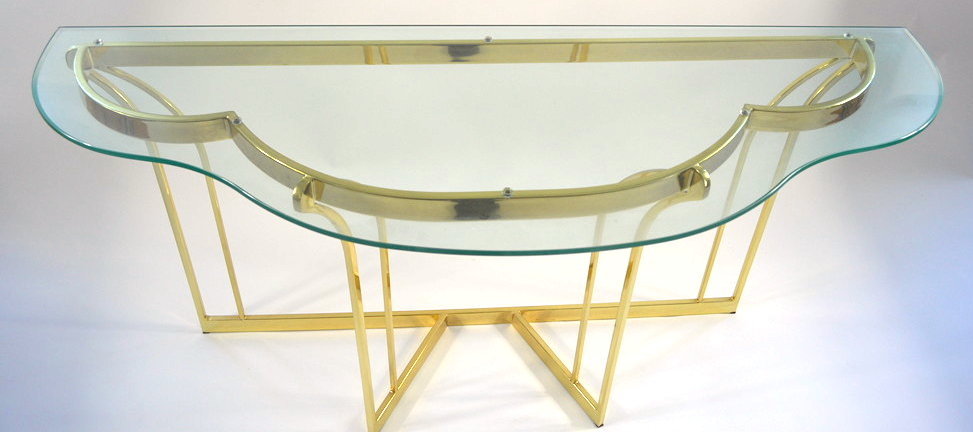 Contemporary Brass Console Table