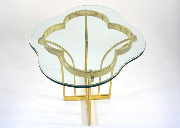 Glass and Brass Side Table