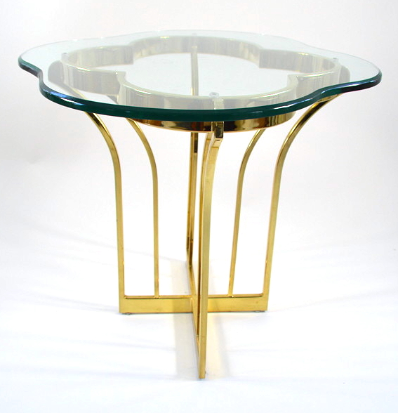 Glass and Brass Side Table