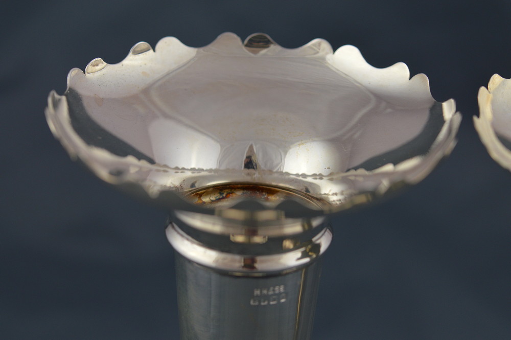 Silver- Plate Trumpet Vases 