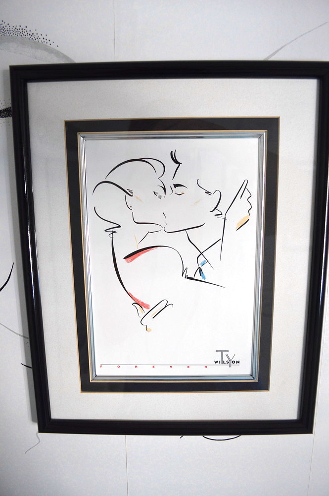 Two Framed Black and White Sketches