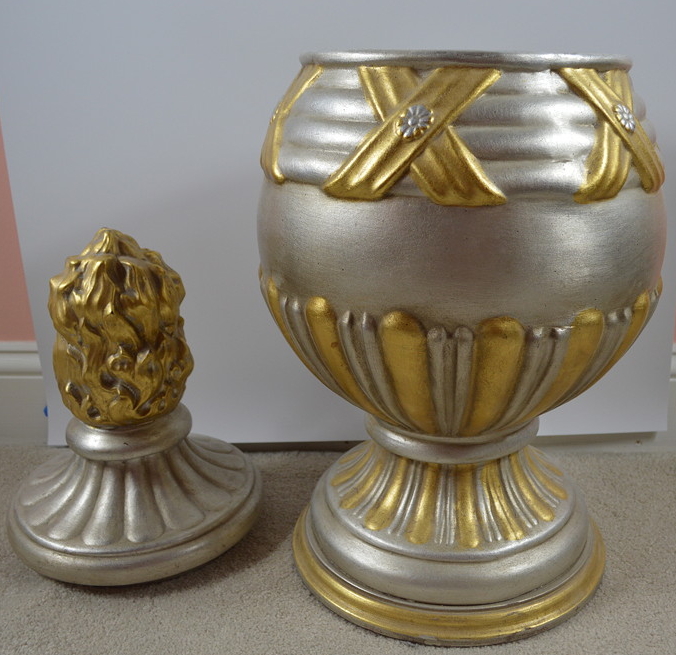 Decorative Silver and Gold Urn