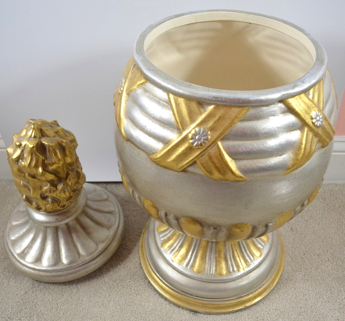 Decorative Silver and Gold Urn