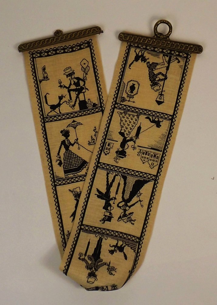 Cross Stitched Linen Bell Pull