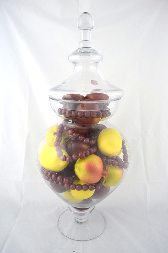 Decorative Glass Vase with Fruit