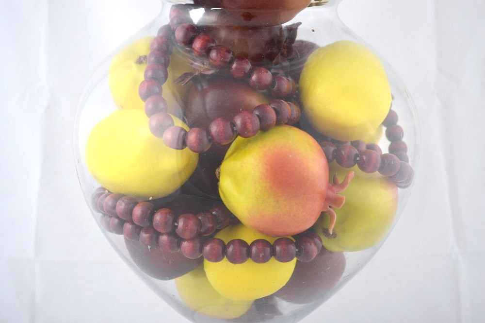 Decorative Glass Vase with Fruit