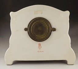 Circa 1905 Ansonia Clock Co Royal Bonn Porcelain mantle Clock