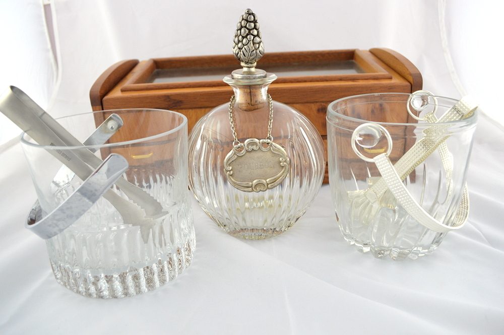 Display Case for Pens, Ice Bucket & Decanter