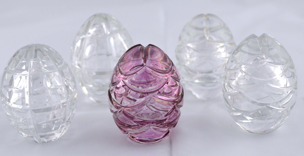 Five Fabergé Crystal Eggs