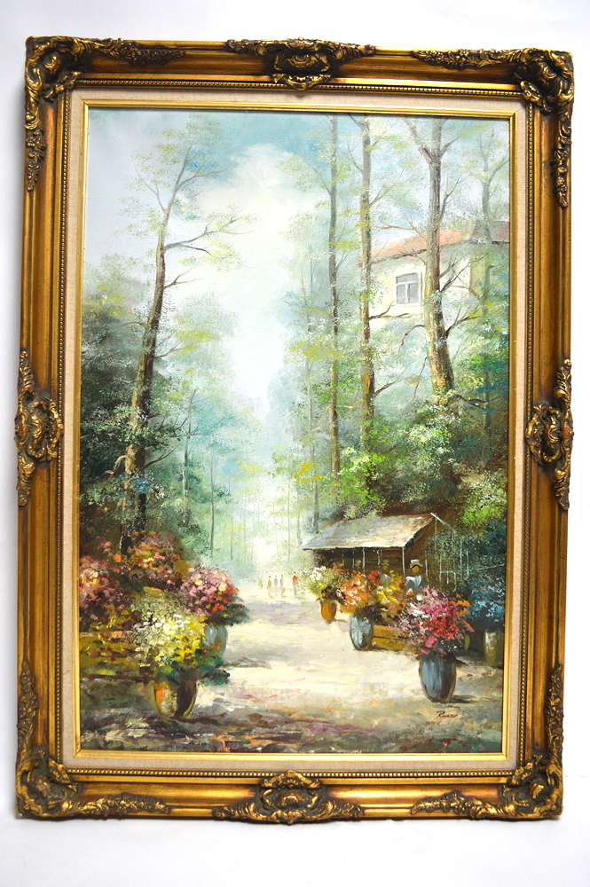 Floral Garden Stand on Canvas