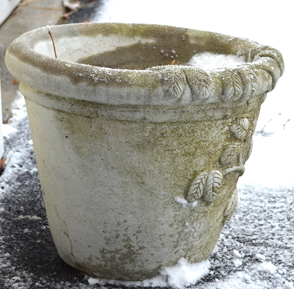 Pair of Crushed Stone Pots