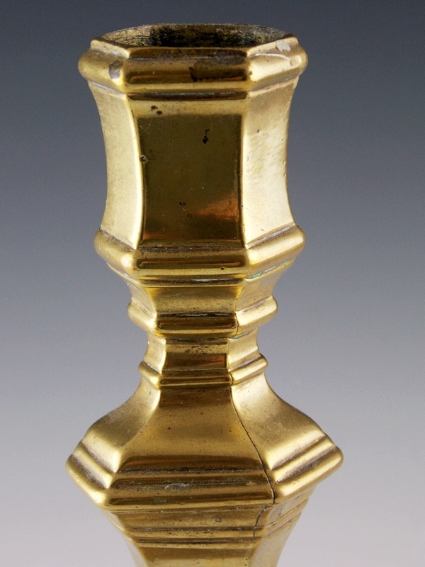 Antique French brass candlesticks