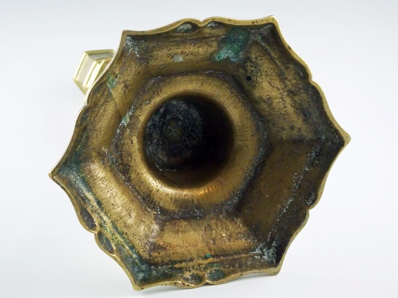 Antique French brass candlesticks