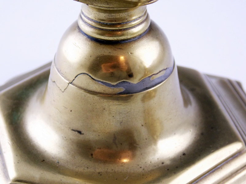 Antique French brass candlesticks