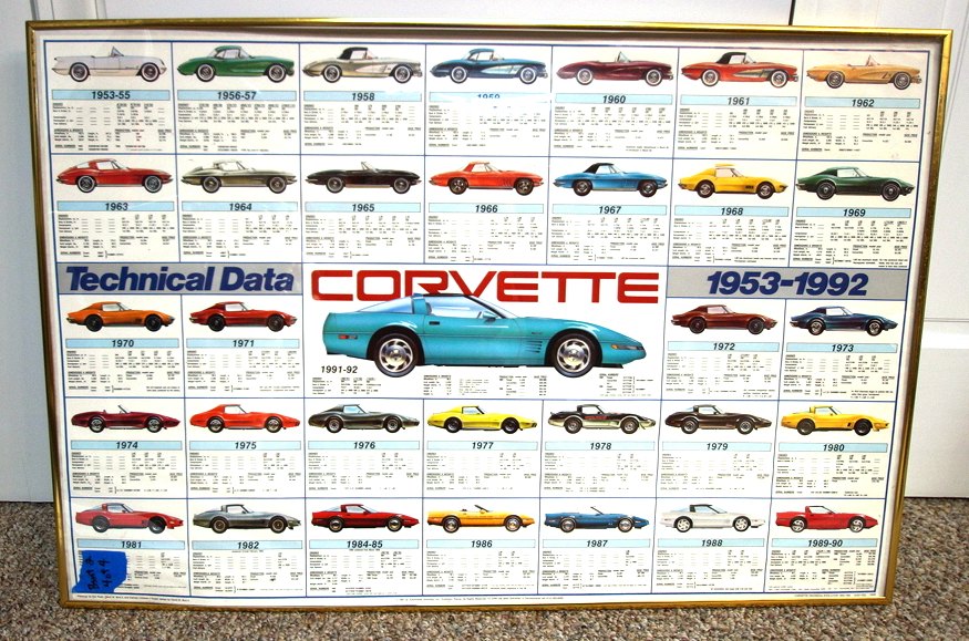 Four Framed Automotive Posters