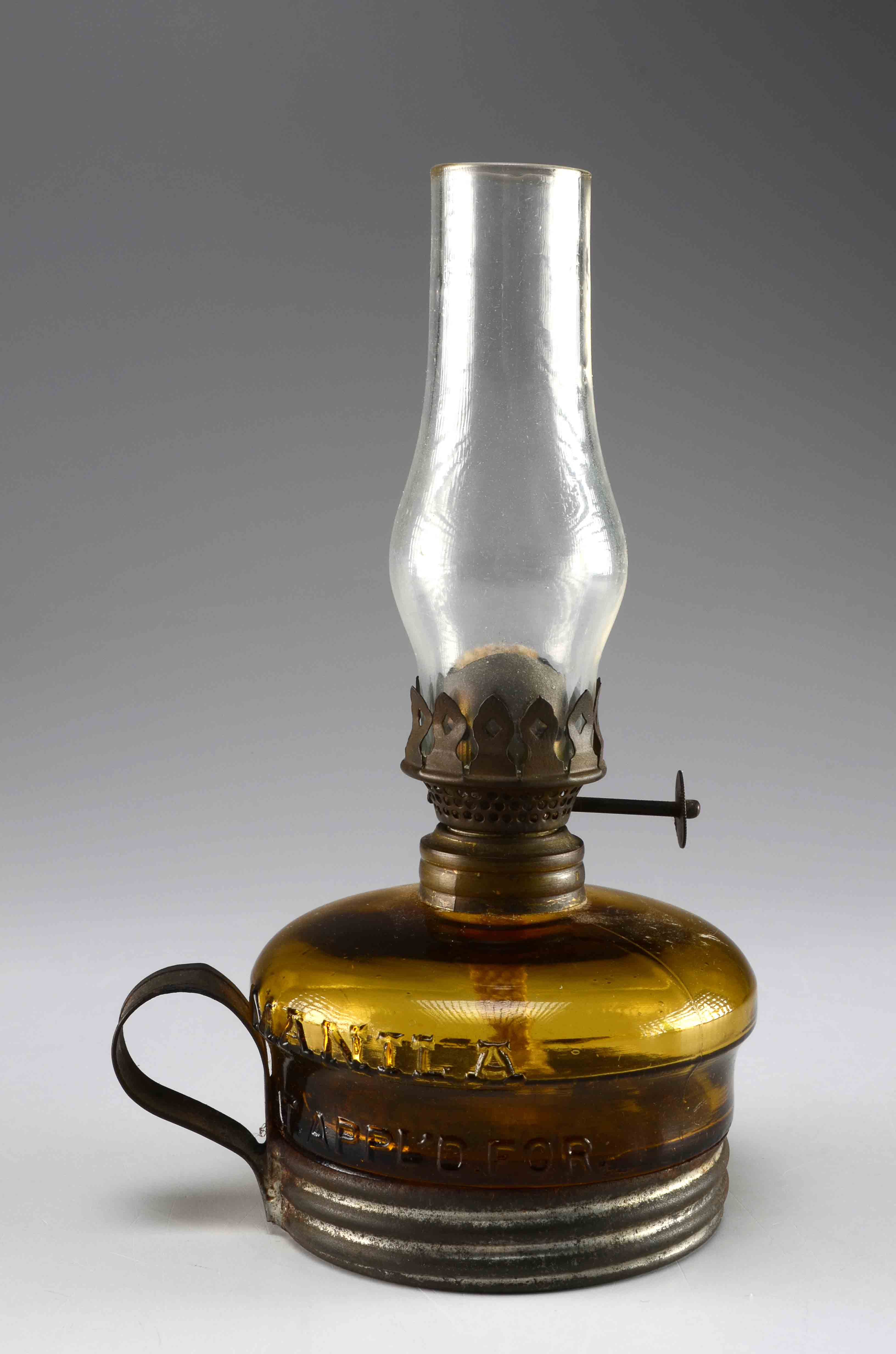  Circa mid to late 1800s. Trio of "Manila" oil lamps