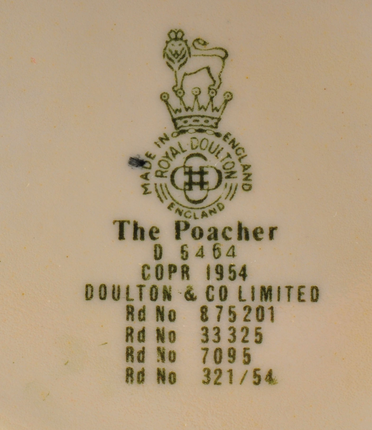 "The Poacher" Royal Doulton Toby Mug