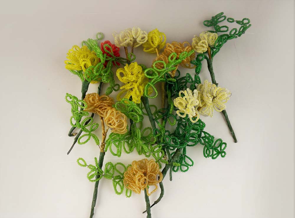 Vintage French Beaded Flowers