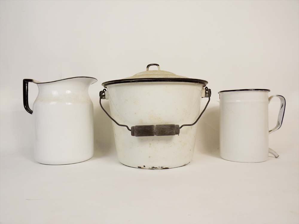 Vintage White Graniteware Group