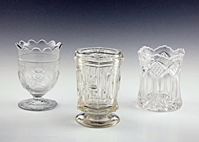 Vintage pressed glass spooners