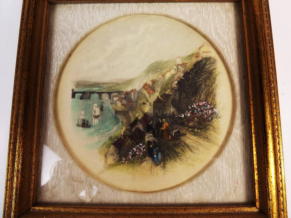 Four Vintage Sungott Hand Tinted European Engravings