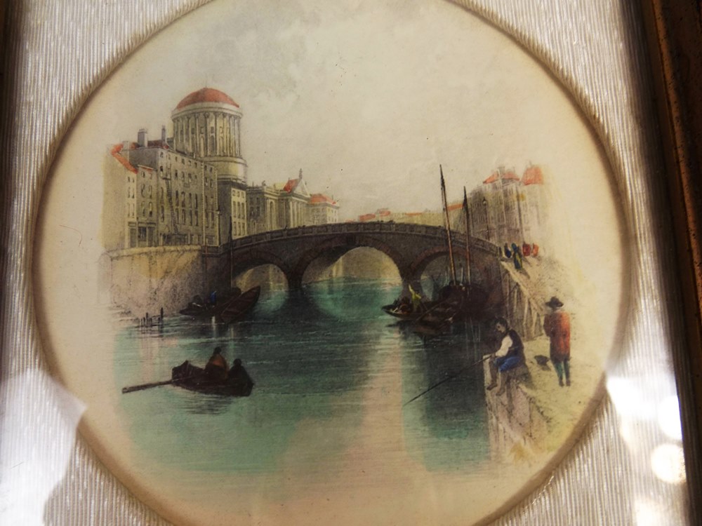 Four Vintage Sungott Hand Tinted European Engravings