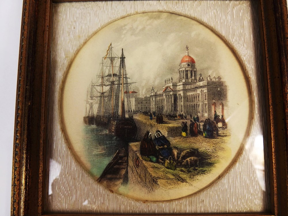 Four Vintage Sungott Hand Tinted European Engravings