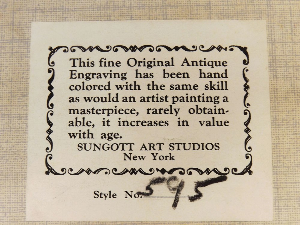 Four Vintage Sungott Hand Tinted European Engravings