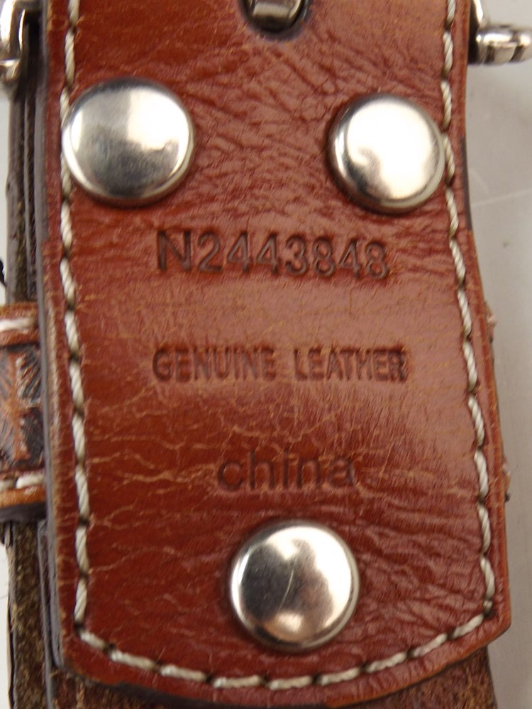 Group of Leather Belts and Vintage Drawstring Bag