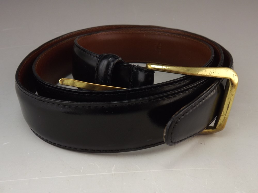 Group of Leather Belts and Vintage Drawstring Bag