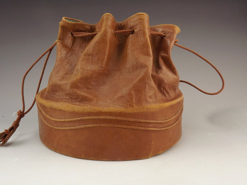 Group of Leather Belts and Vintage Drawstring Bag