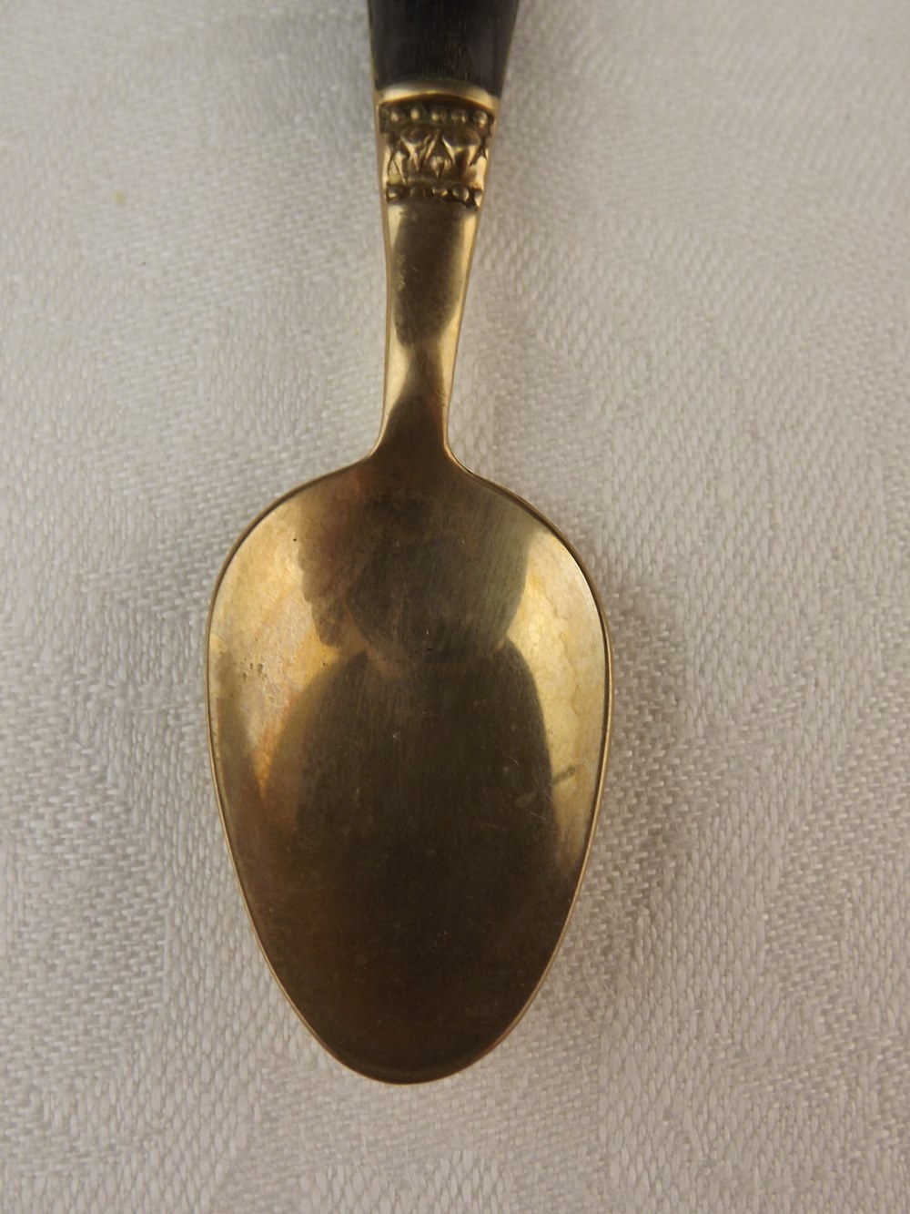 Set of Gold-Washed and Ebony Demitasse Spoons from Thailand