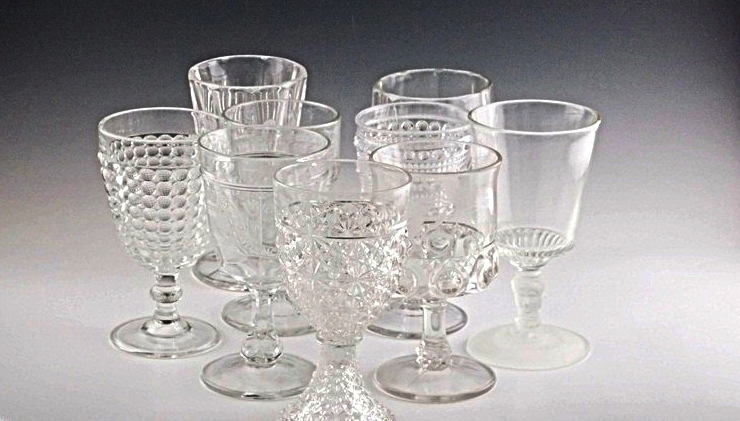 Vintage EAPG pressed glass goblets