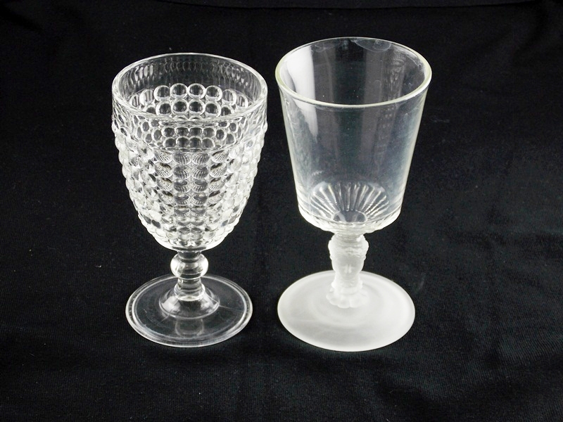 Vintage EAPG pressed glass goblets