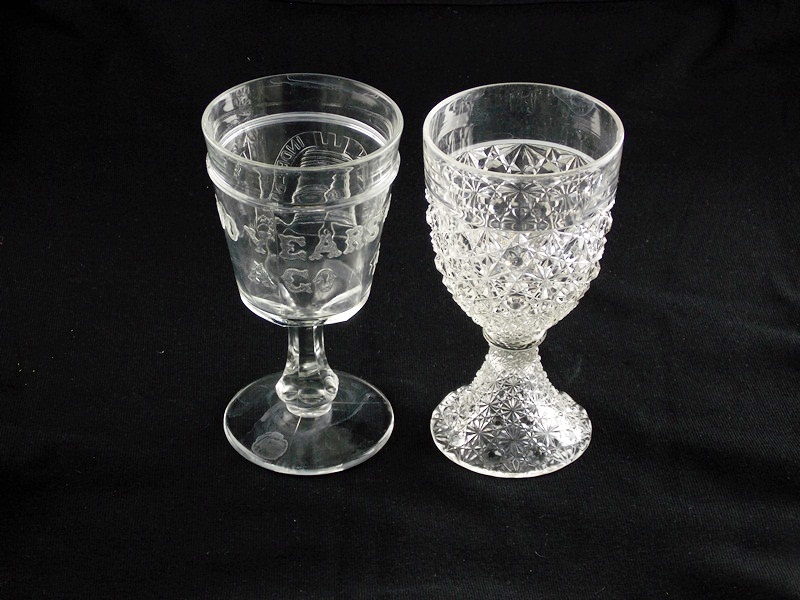 Vintage EAPG pressed glass goblets