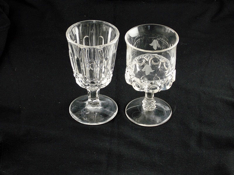 Vintage EAPG pressed glass goblets
