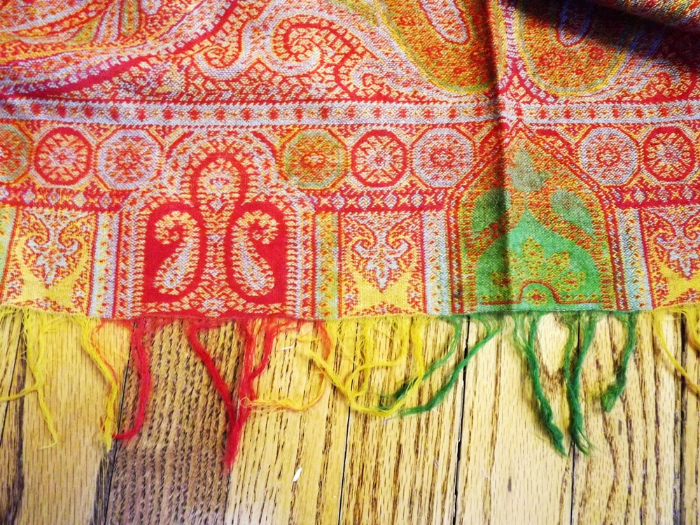 Victorian Wool Challis Shawl