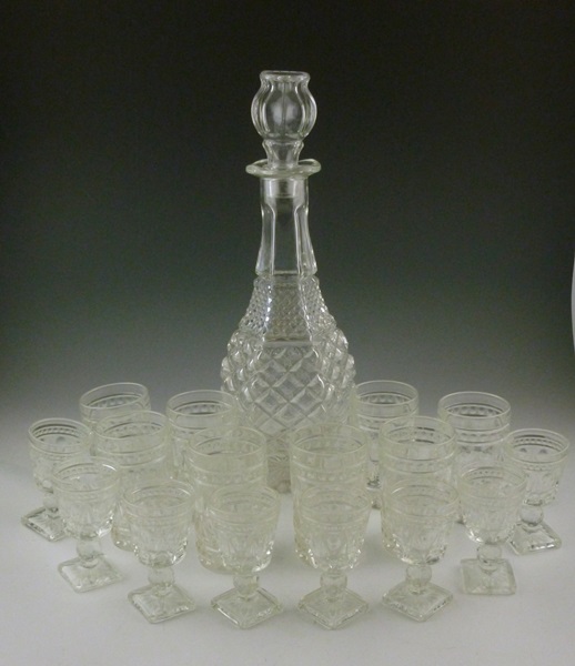 Glass Decanter with Cordials 