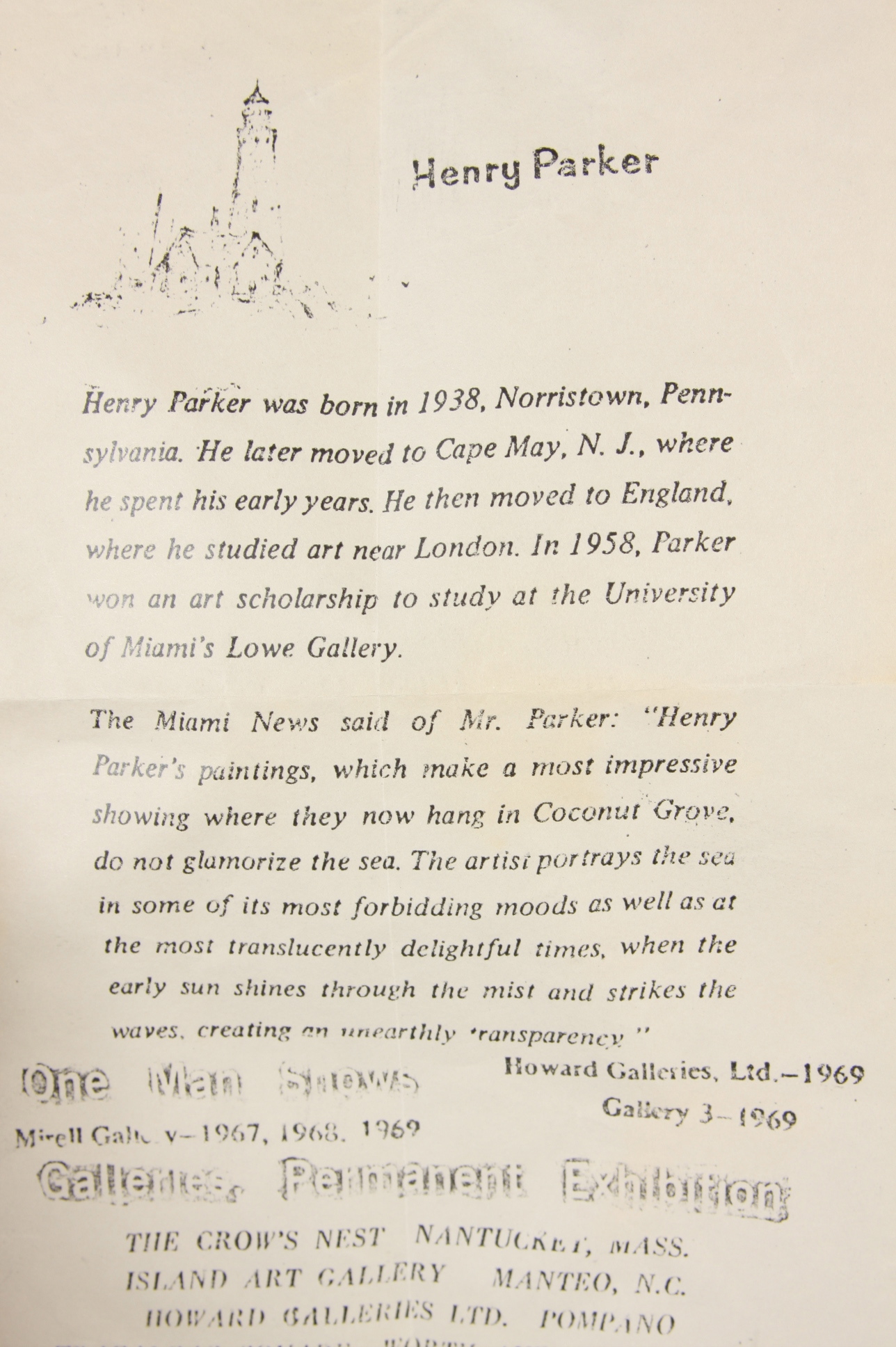 Original oil on canvas painting by  well established, and thoroughly decorated oil painter Henry Parker