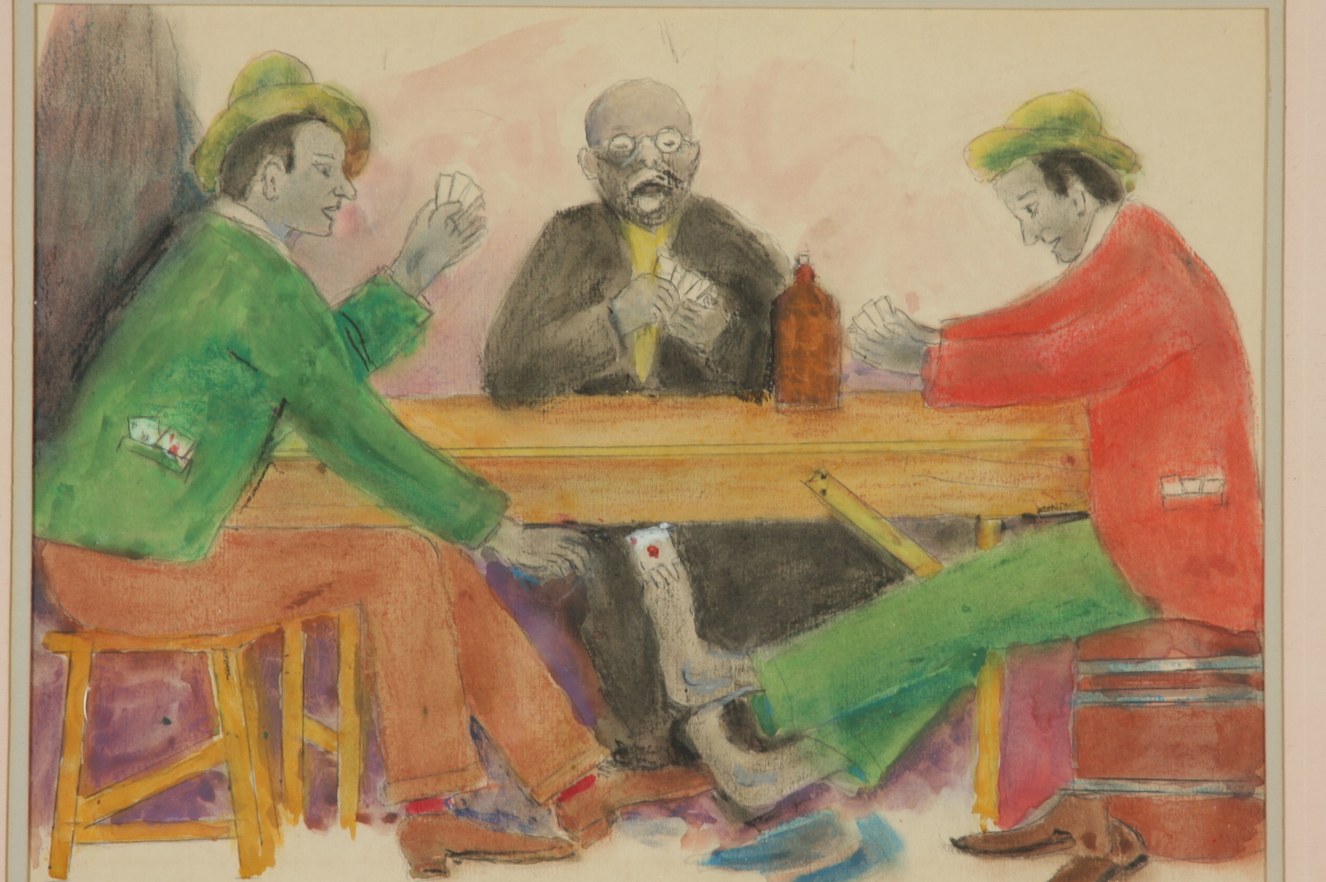 An original watercolor on paper painting by an unknown artist